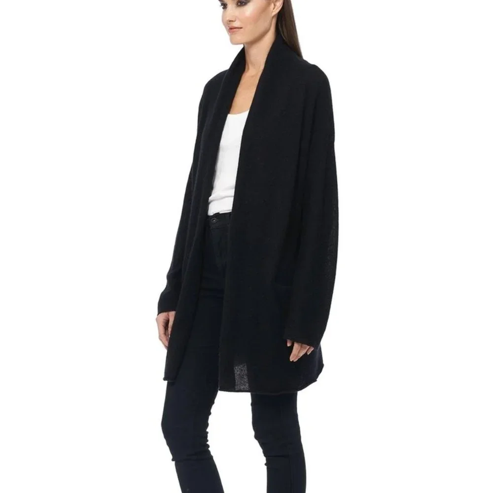 Black Lightening Bolt Cashmere Cardigan from 360 Cashmere - Picture 5 of 8